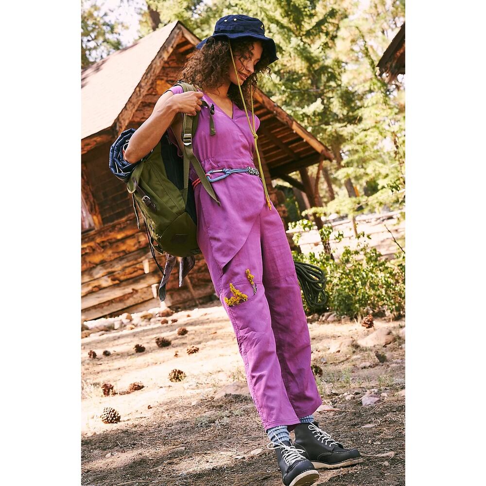 FP Movement XS Road Ahead Onesie Jumpsuit Purple Magenta Pink Utility Gorpcore